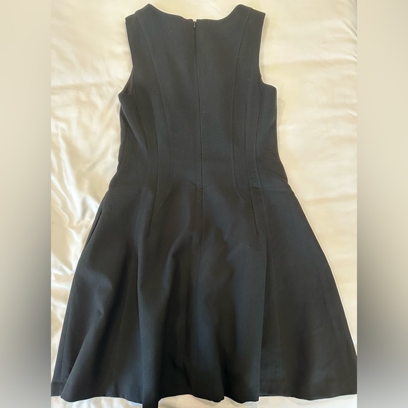 Banana Republic V-neck Fit and Flare Dress with Pockets. Little Black Dress - Picture 2 of 5